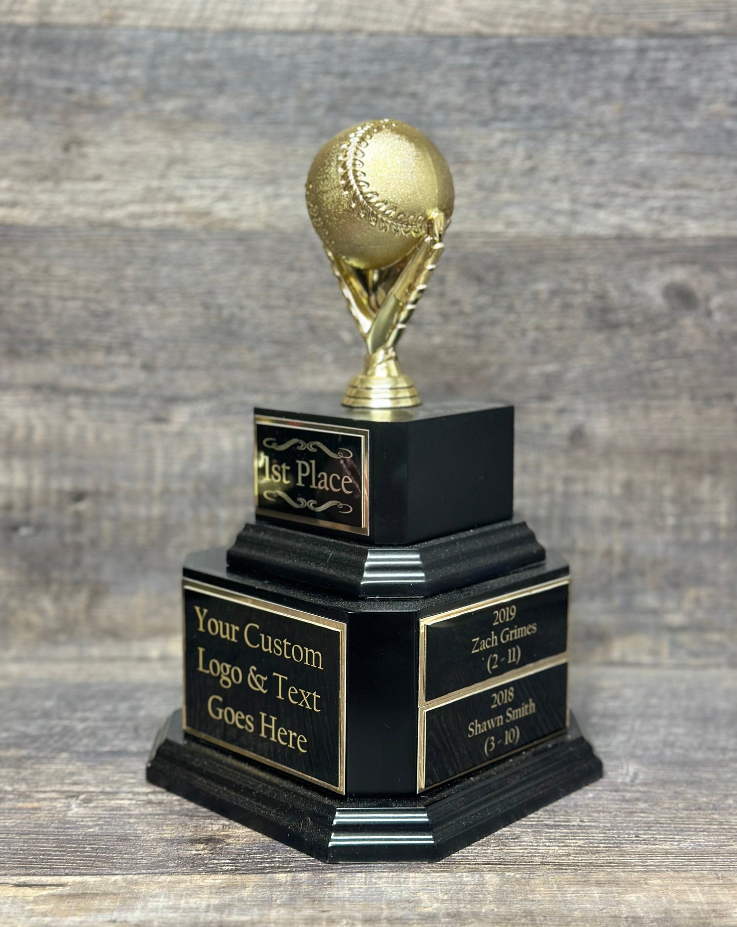 Baseball Trophy Fantasy Baseball Perpetual Trophy Gold Baseball Award FBB Baseball League Champion Championship Team Award Personalized