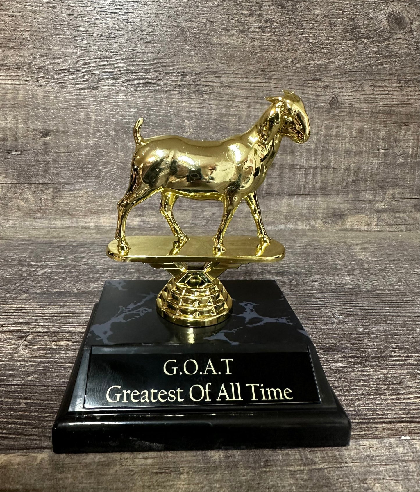 Goat Award Trophy Greatest Of All Time G.O.A.T. Funny Trophy Gag Gift Trophy Top Sales Motivational Achievement Award Personalized Winner
