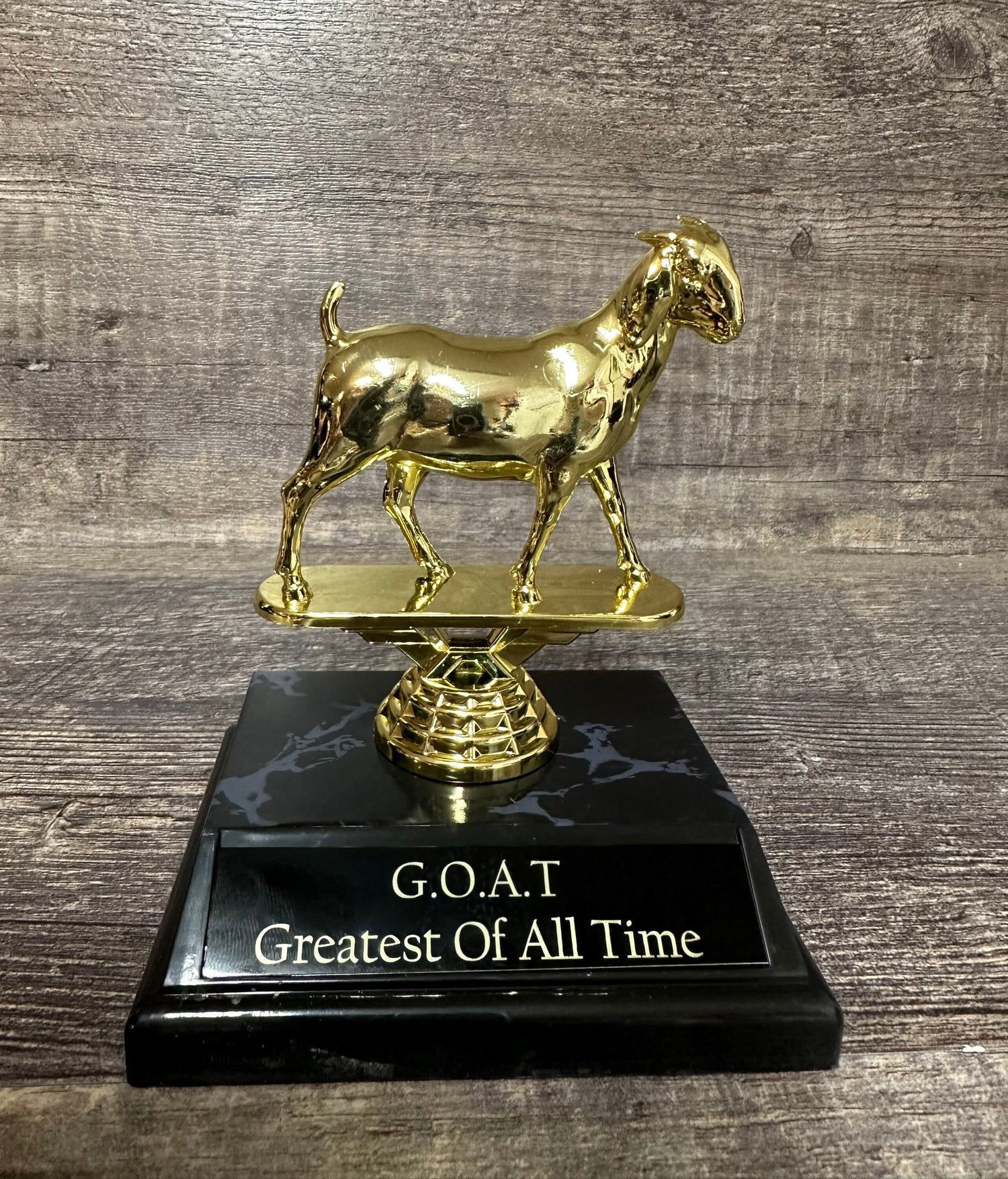 Goat Award Trophy Greatest Of All Time G.O.A.T. Funny Trophy Gag Gift Trophy Top Sales Motivational Achievement Award Personalized Winner