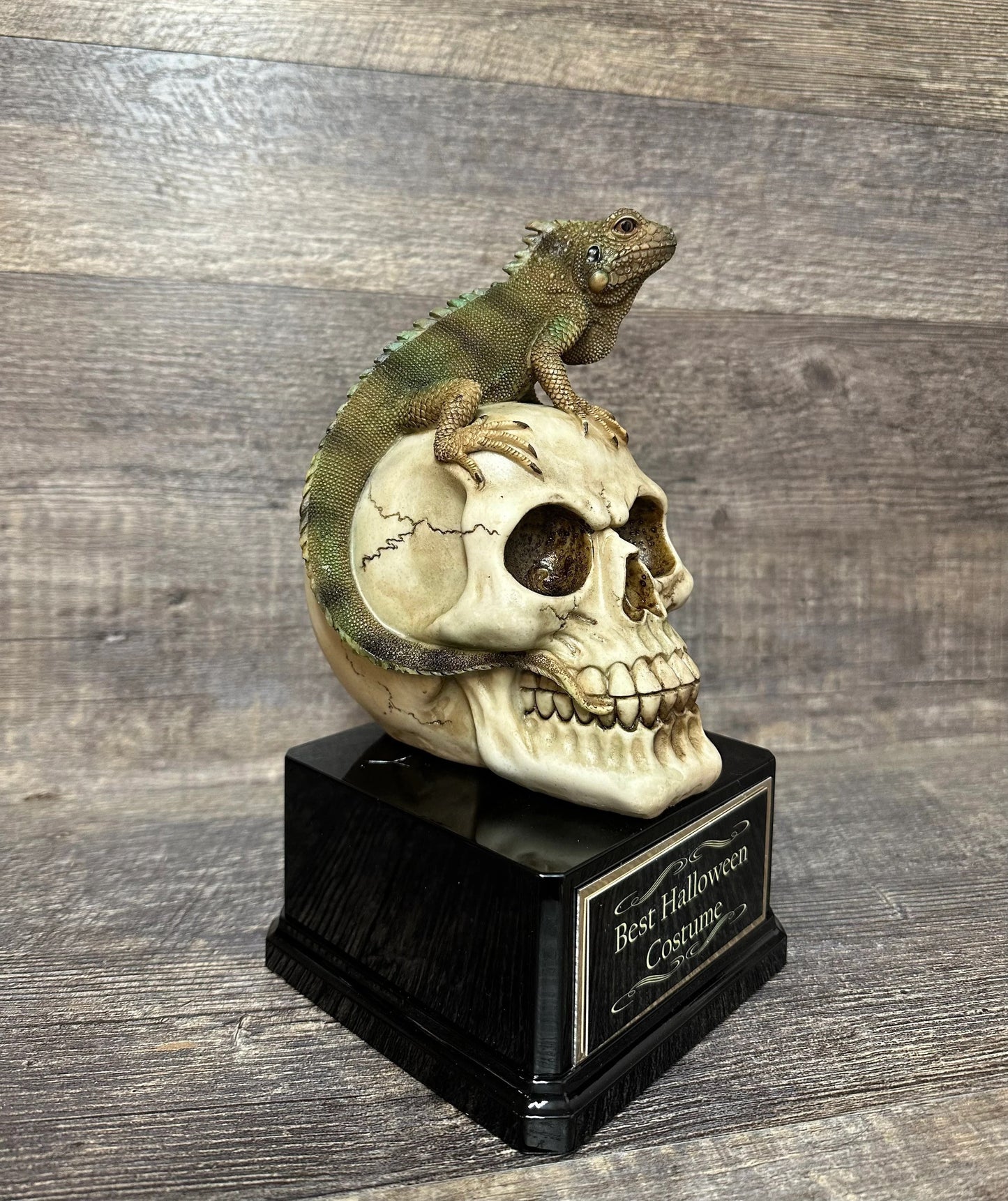 Halloween Trophy Iguana Skull Costume Contest Winner Lizard Scariest Costume Pumpkin Carving Halloween Party Decor Dia De Los Muertos