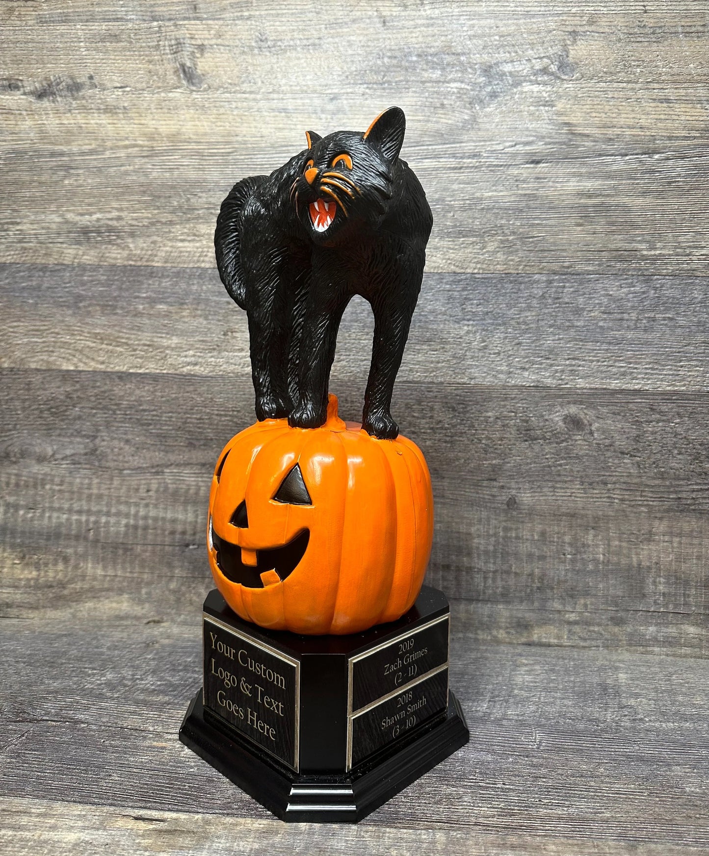 Perpetual Halloween Trophy Best Costume Black Cat On Pumpkin Trophy Scariest Costume Contest Dia De Los Muertos Halloween Decor Skull