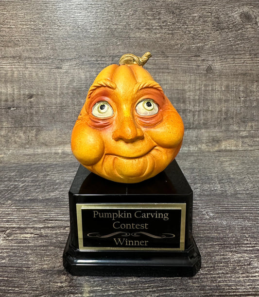 Halloween Trophy  Pumpkin Carving Contest Trophy or Best Costume Contest Silly Face Jack O Lantern Halloween Decor