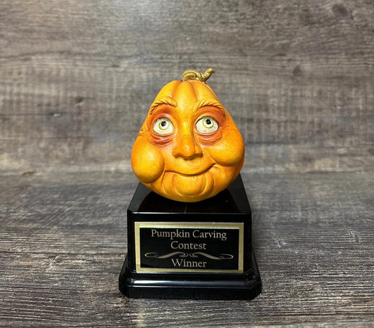 Halloween Trophy Pumpkin Carving Contest Trophy or Best Costume Contest Silly Face Jack O Lantern Halloween Decor