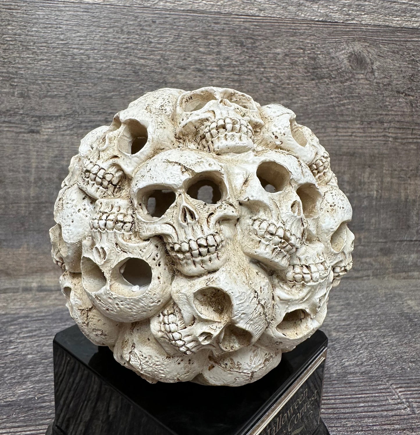 Halloween Trophy Skeleton Skull Ball READY TO SHIP Scariest Costume Pumpkin Carving Contest Jack O Lantern Best Costume Contest Prize