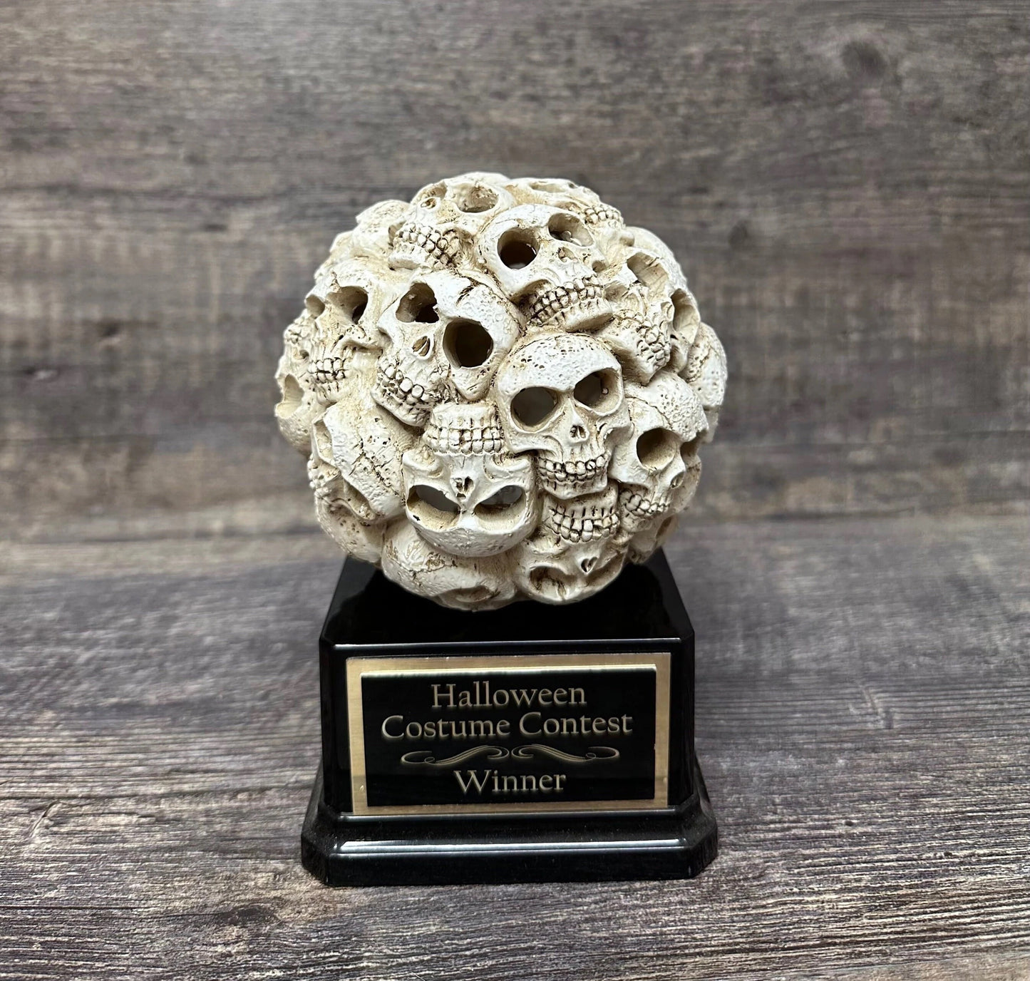 Halloween Trophy Skeleton Skull Ball READY TO SHIP Scariest Costume Pumpkin Carving Contest Jack O Lantern Best Costume Contest Prize