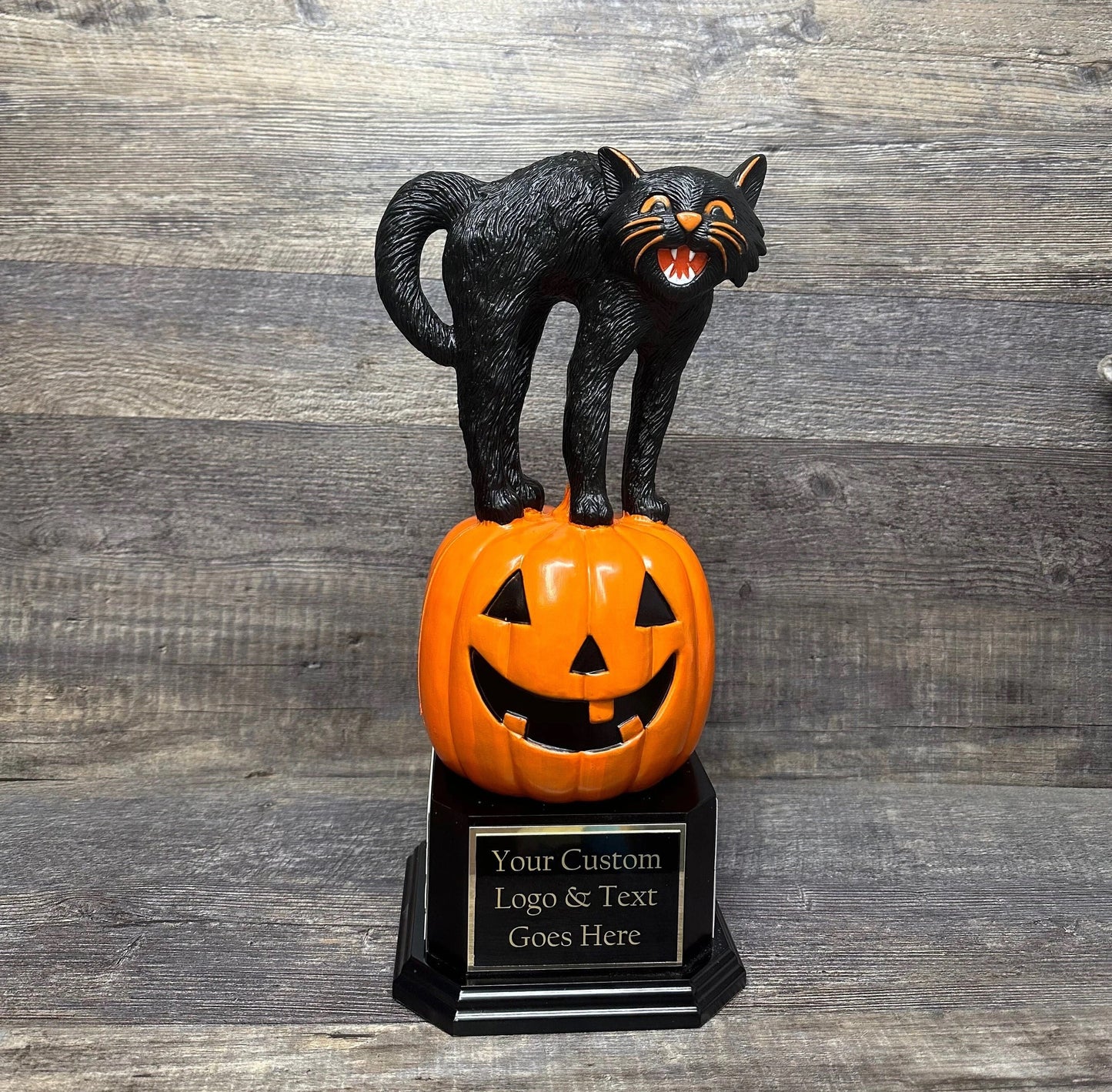 Perpetual Halloween Trophy Best Costume Black Cat On Pumpkin Trophy Scariest Costume Contest Dia De Los Muertos Halloween Decor Skull