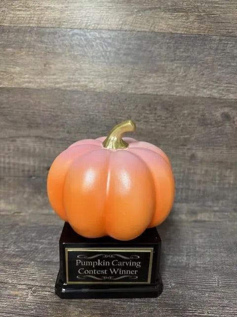 Halloween Trophy Pumpkin Orange w/ Pink Top Pumpkin Carving Contest Best Costume Scariest Costume Halloween Decor Trunk or Treat