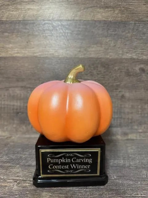 Halloween Trophy Pumpkin Orange w/ Pink Top Pumpkin Carving Contest Best Costume Scariest Costume Halloween Decor Trunk or Treat