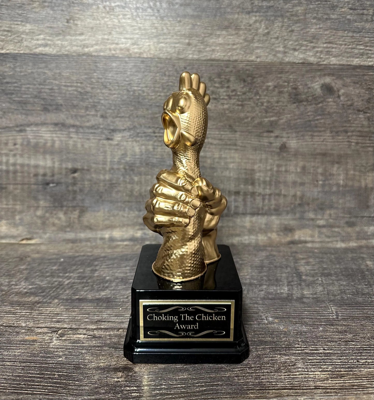 Funny Trophy CHOKING The CHICKEN Award FFL Loser Biggest Wanker Award Last Place Most Strokes Trophy Adult Humor Gag Gift