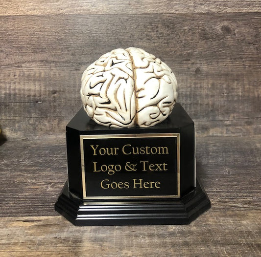 Funny Trivia Night Trophy Biggest Brain Family Game Night Perpetual Trophy Scariest Costume Party Halloween Trophy Prize Brain Dia De Los Muertos