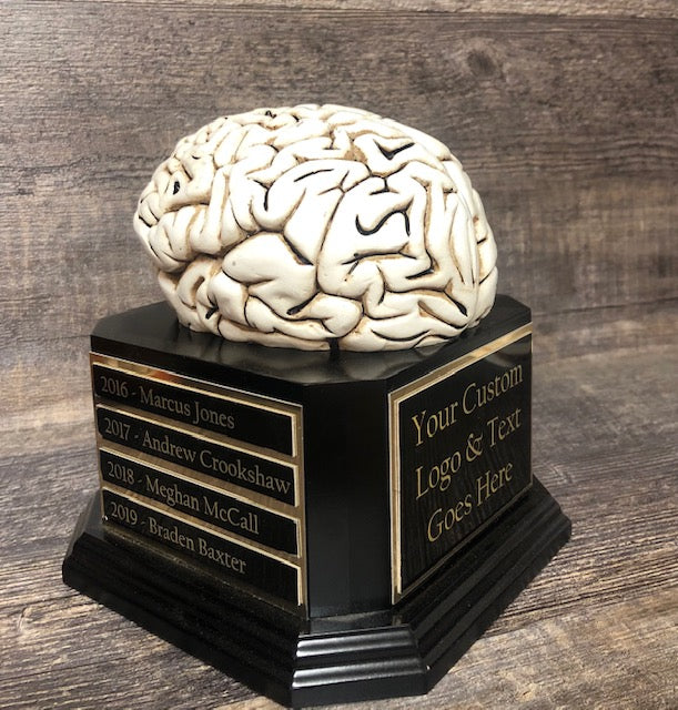 Funny Trivia Night Trophy Biggest Brain Family Game Night Trophy Scariest Costume Party Halloween Trophy Prize Brain Dia De Los Muertos