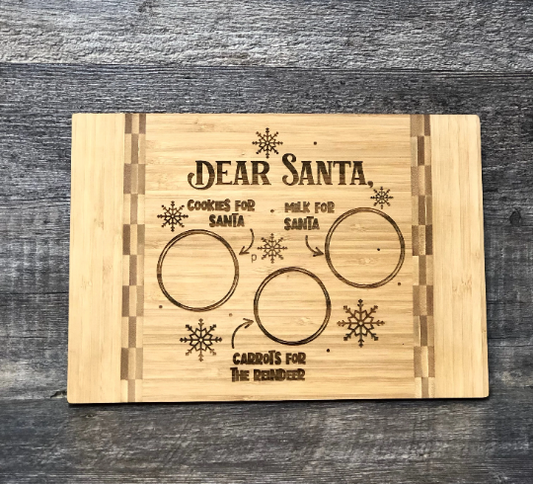 Christmas Tray Santa Cutting Board Snacks For Santa Cookies For Santa Christmas Eve Cutting Board Plate Platter Holiday Cookies For Santa Cutting Board Christmas Gift