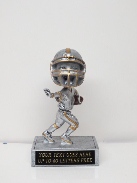 Fantasy Football League Trophy FFL Football ROOKIE of the YEAR Trophy Award Winner Bobble Head Kids / Jr with Eyes Free Engraving