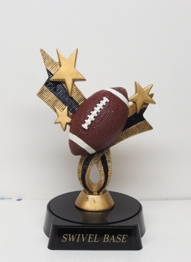 Fantasy Football League Champion Trophy Award Resin Football on Swivel Base FREE ENGRAVING