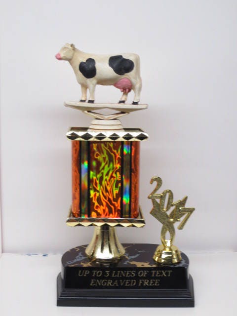 Cow Trophy "Udderly" Amazing Best BBQ Cook Off Trophy Brisket Hamburger Beef Rib Funny Trophy Hand Painted Cow Award Champion Trophies
