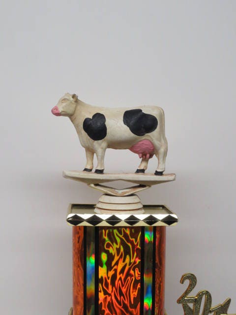 Cow Trophy "Udderly" Amazing Best BBQ Cook Off Trophy Brisket Hamburger Beef Rib Funny Trophy Hand Painted Cow Award Champion Trophies