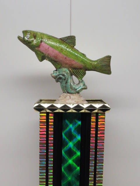 Fishing Derby Trophy Award Hand Painted Fish Salmon Trout Personalized Custom Trophy Biggest Fish Competition Winner FREE Engraving