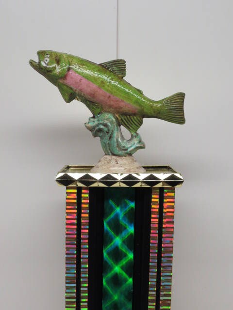 Fishing Trophy Derby Tournament Trophy Award Hand Painted Fish Salmon Trout Personalized Trophy Biggest Fish Competition Winner