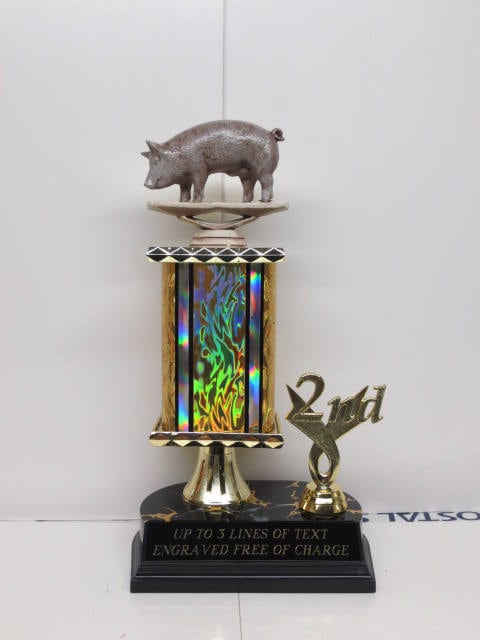 Grill Master BBQ Trophy Best BBQ Cook Off Trophies Ribs Pork Pig Trophy Award Winning Champion 4th of July Father's Day Gift Labor Day Pigs