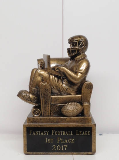 XL Fantasy Football Trophy League Trophy 9" FFL Champ Champion Winner Fantasy League Sports Award Armchair Quarterback Free Engraving