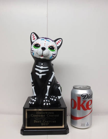 Halloween Trophy Trophies Day of the Dead Sugar Skull Cat Dia De Los Muertos Costume Contest Pumpkin Carving Contest Trophy Halloween Decor