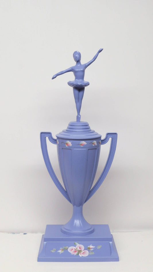 Floral Purple Lavender Trophy Hand Painted Roses Ballet Ballerina Dance Flower Girl Gift Baby Nursery Decor Mother's Day Gift