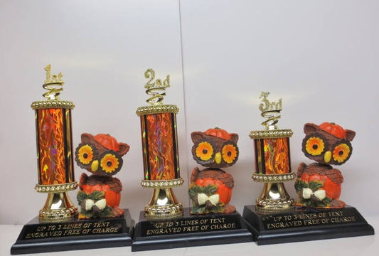 Halloween Trophy Halloween Trophies Trophy Best Costume Scariest Pumpkin Carving Jack O Lantern Owl Contest Winner Trunk or Treat Decor