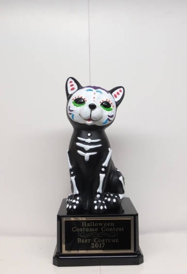 Halloween Trophy Trophies Day of the Dead Sugar Skull Cat Dia De Los Muertos Costume Contest Pumpkin Carving Contest Trophy Halloween Decor