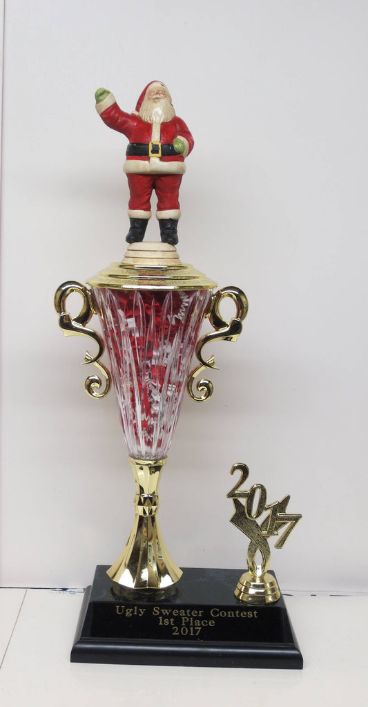 Ugly Sweater Contest Christmas Trophy Trophies Santa Family Party Award Winner Best Cookie Bake Off Santa Christmas Decor Holiday Decor