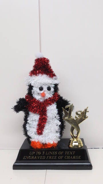 Ugliest Ugly Sweater Contest Christmas Trophy Award Party Best Kids Cookie Bake Off Holiday Decor Christmas Decor Penguin Santa Award Winner