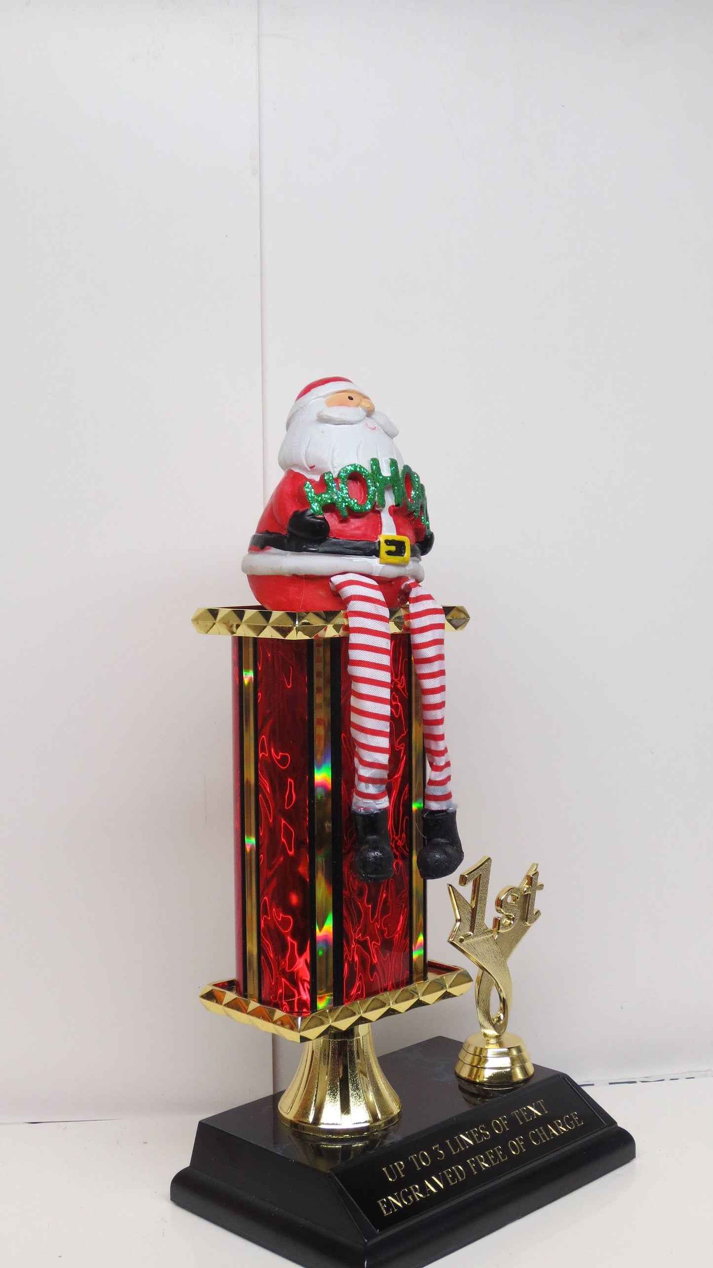 Ugliest Ugly Sweater Contest Trophy Award Christmas Party Santa w/ Dangle Leg Holiday Decor Christmas Decor Kids Gingerbread Cookie Bake Off