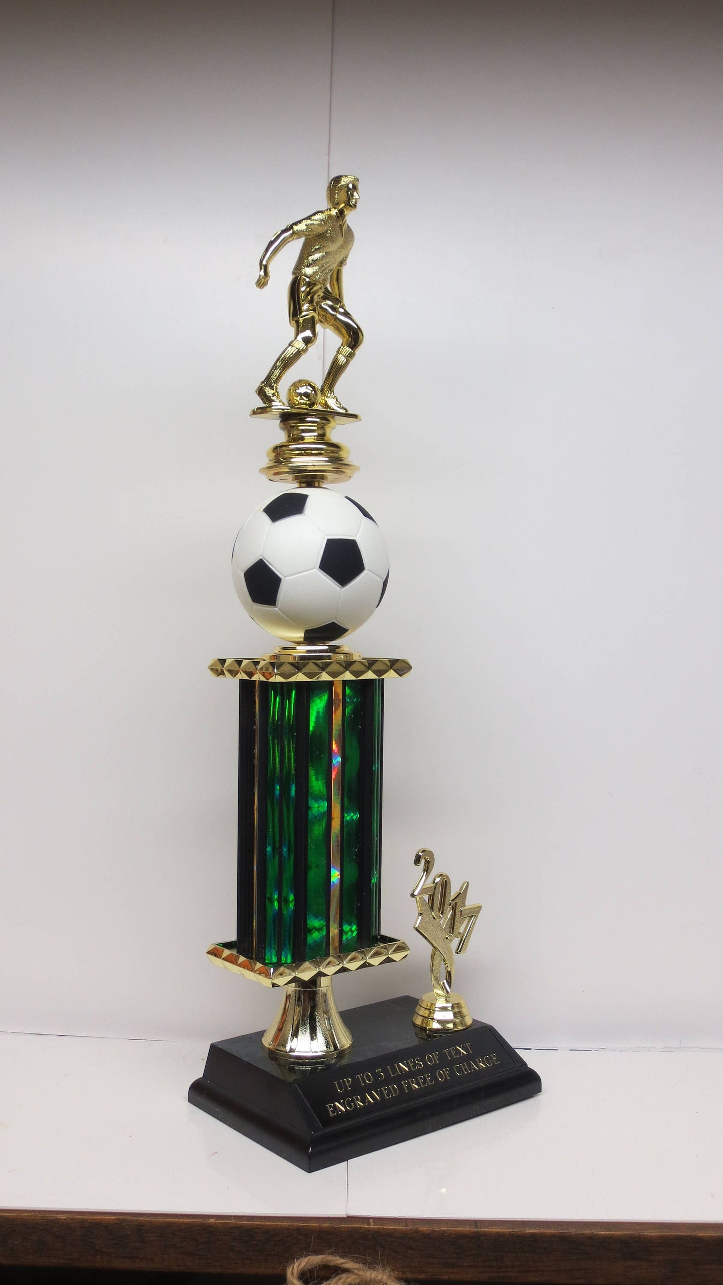 Soccer Trophy with Spinning Soccer Ball Personalized 16.5"  Soccer Award Winner Champion Champ Winning Team Award FREE ENGRAVING