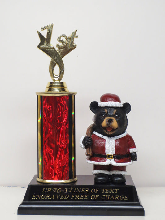 Ugly Sweater Christmas Trophy Cookie Bake Off Winner White Elephant Trophy Contest Christmas Decor Holiday Party Decor Santa Teddy Bear