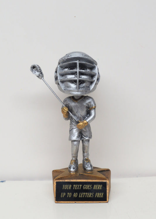 Lacrosse Trophy Sports Award Resin Bobble Head Participation Trophy Personalized Award LAX Trophy Includes FREE ENGRAVING