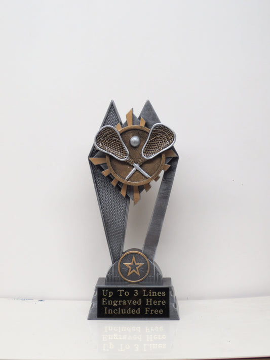 Lacrosse Trophy Lax Sports Award Winner Custom Engraved Participation Award Personalized Free Engraving 7" Tall Team Sports Award