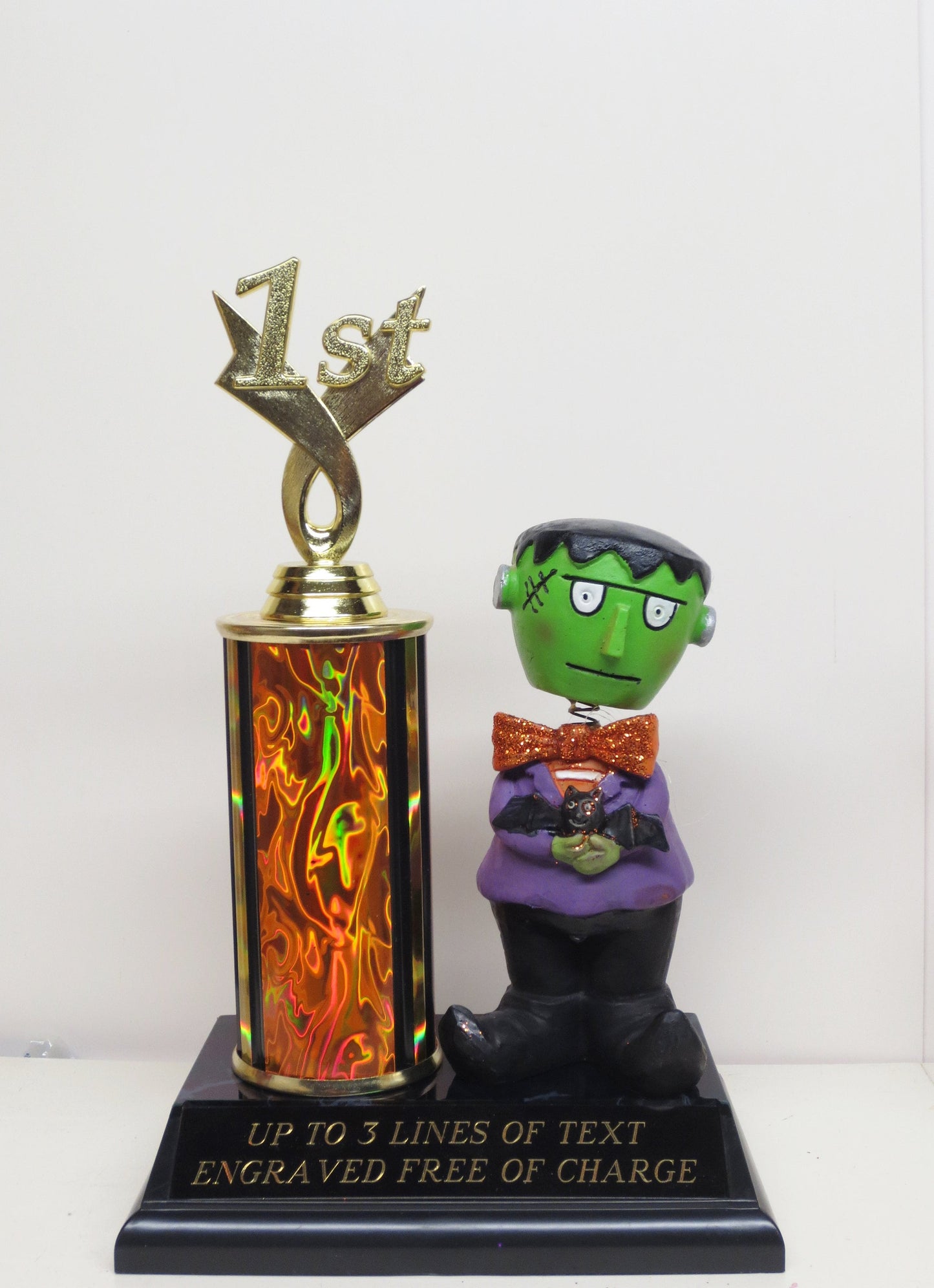 Halloween Trophy Trophies Halloween Decor Bobble Head Witch Pumpkin Frankenstein Costume Contest Winner Best Costume Scariest Costume