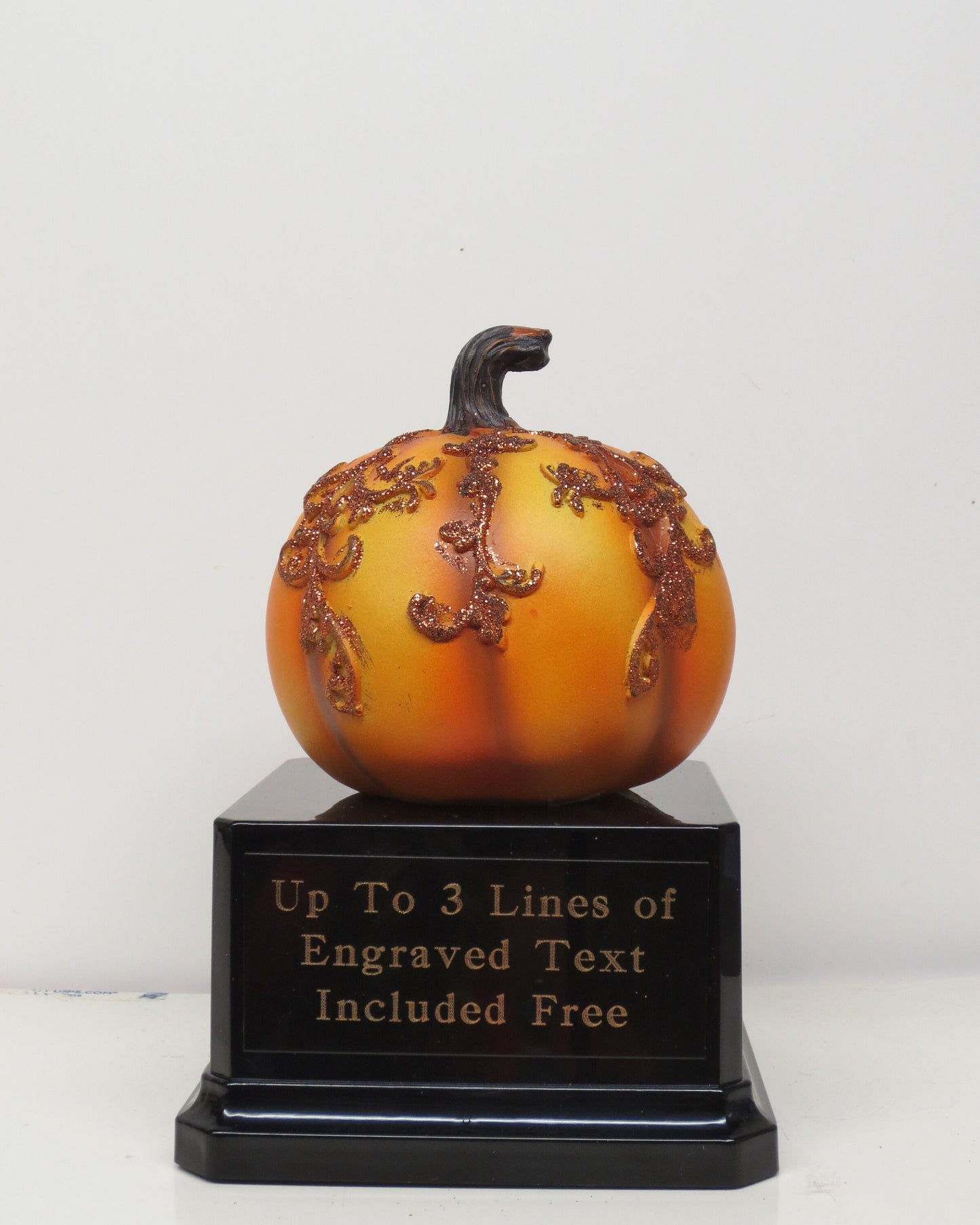 Halloween Trophy Trophies Costume Contest Winner Glitter Pumpkin Carving Contest Jack O Lantern Trophy Trunk or Treat Elegant Glitter
