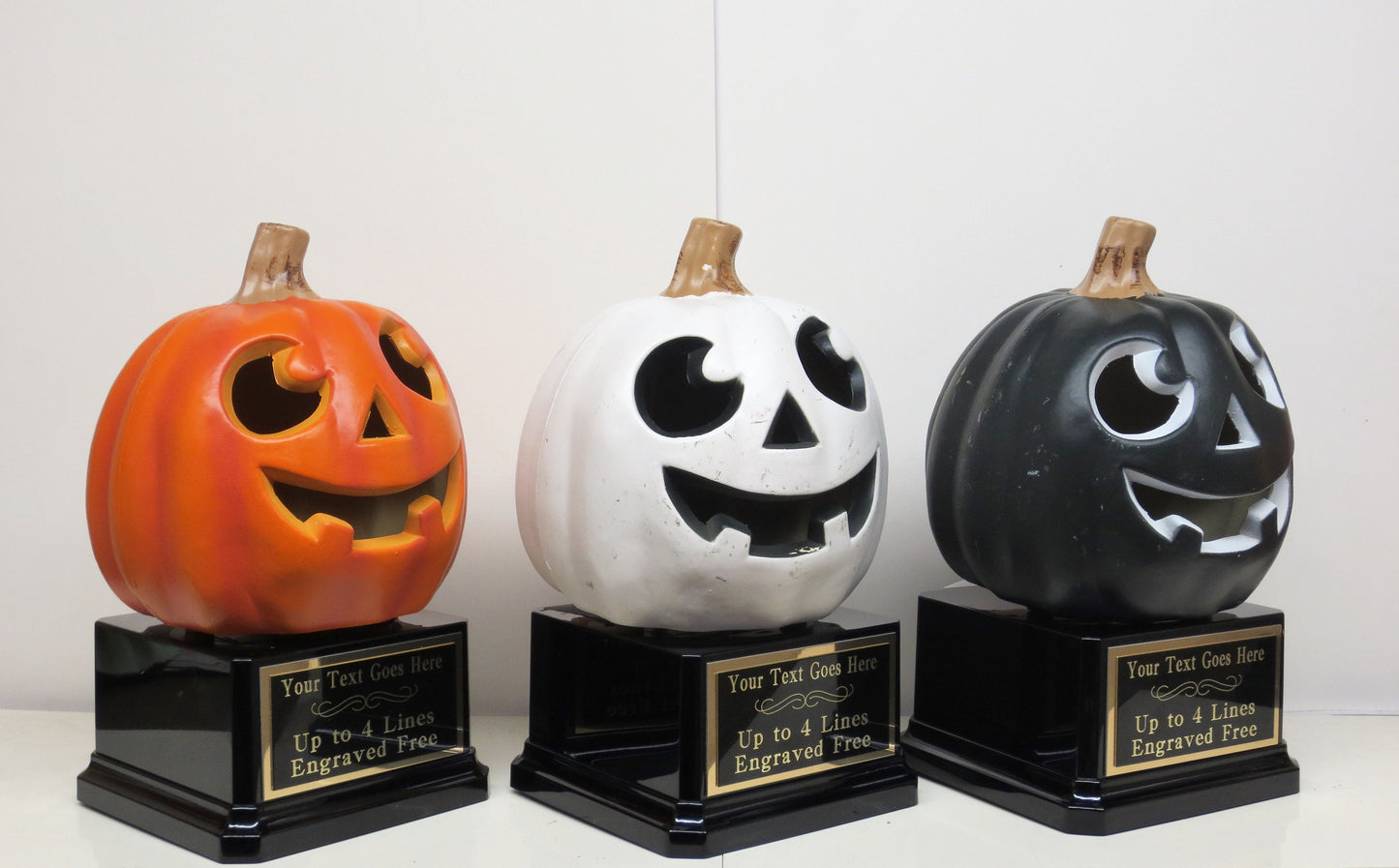 Halloween Trophy Halloween Trophies THREE Trophy Pumpkin Carving Contest Trophy or Best Costume Contest Jack O Lantern Halloween Decor