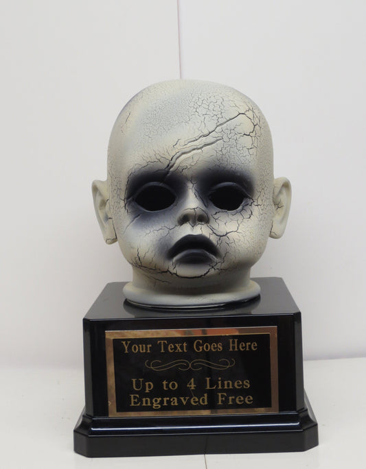 Halloween Trophy Costume Contest Winner Trophies Creepy Doll Head Vintage Halloween Decor Pumpkin Carving Contest Scary Costume