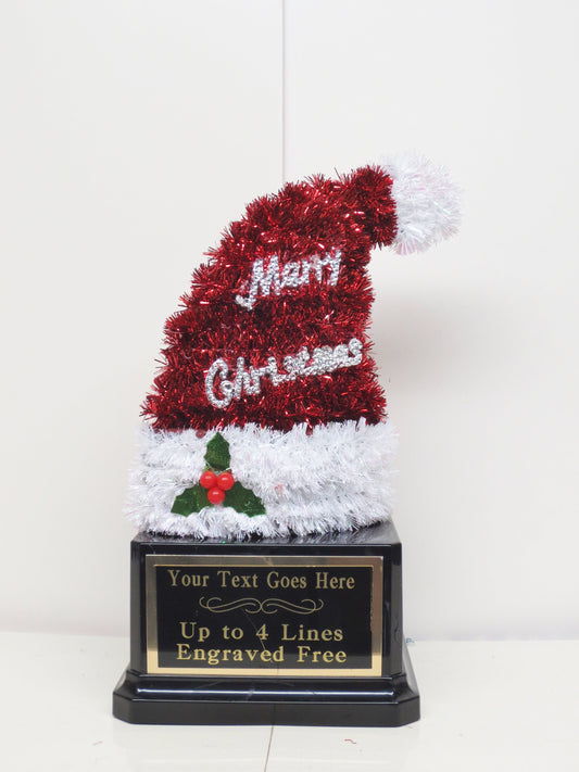 Christmas Trophy Ugliest Ugly Sweater Contest Party Door Decorating Best Kids Cookie Bake Off Holiday Christmas Decor Santa Hat Award Winner