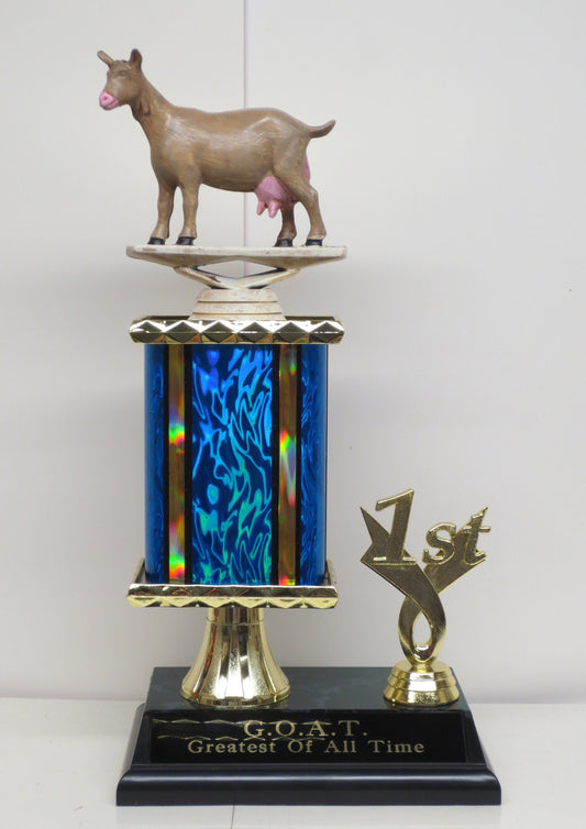 GOAT Trophy Greatest of All Time Award Trophy Hand Painted Funny Trophy Top Sales Motivational Achievement Award Personalized Winner