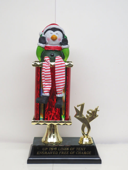 Ugliest Ugly Sweater Contest Trophy Christmas Party Penguin Dangle Leg Holiday Decor Christmas Decor Kids Gingerbread Cookie Bake Off Winner