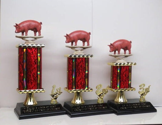 BBQ Trophies Pig Trophies Best BBQ Trophy BBQ Cook Off Trophies Best Ribs Smoked Pork Grill Master Award Winning Champion Champ 4th of July