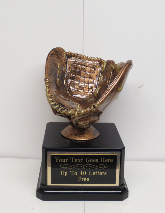 Baseball Trophy Display Ball Holder Baseball Display Holder Baseball Mitt Coaches Gift Custom Trophy Bronze Baseball Glove