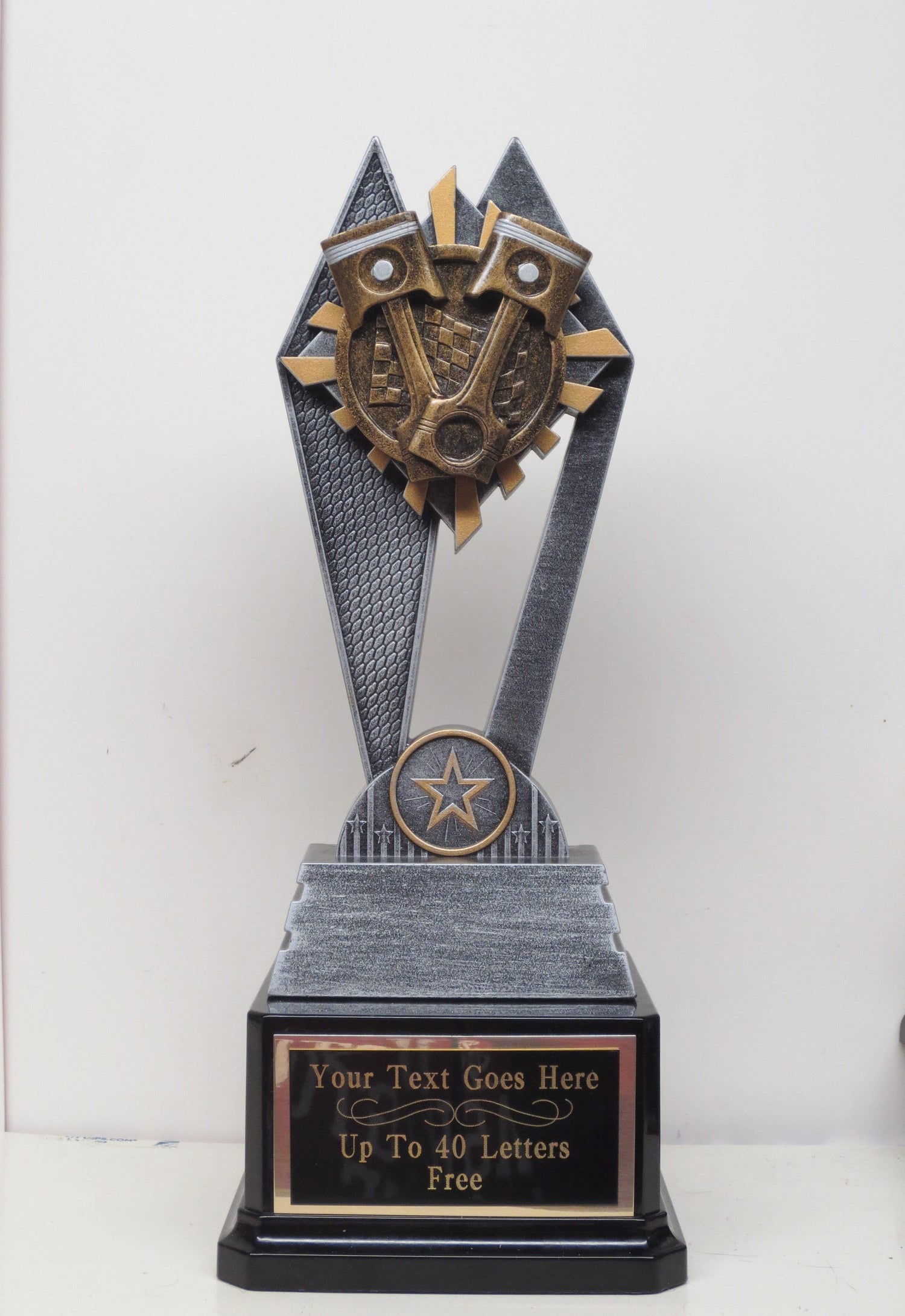 Racing Trophy Car Show Trophy 9.5" Rods & Pistons Hot Rod Trophy Silver Piston Award Winner Best In Show Classic Car Mechanic's Trophy