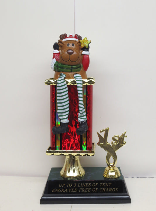 Ugliest Ugly Sweater Contest Trophy Award Christmas Party Reindeer Dangle Leg Holiday Decor Christmas Decor Kids Gingerbread Cookie Bake Off