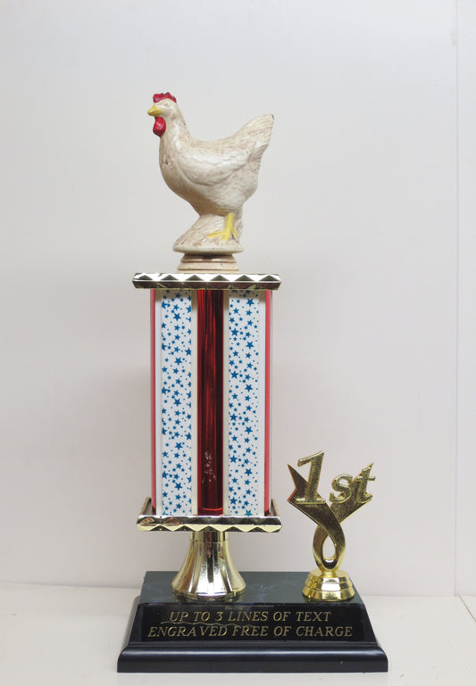 BBQ Trophy Best Chicken Wings BBQ Cook Off Trophy Chicken Trophy Champion Champ Award Winning Winner Hot Wings Vintage 4th of July Column