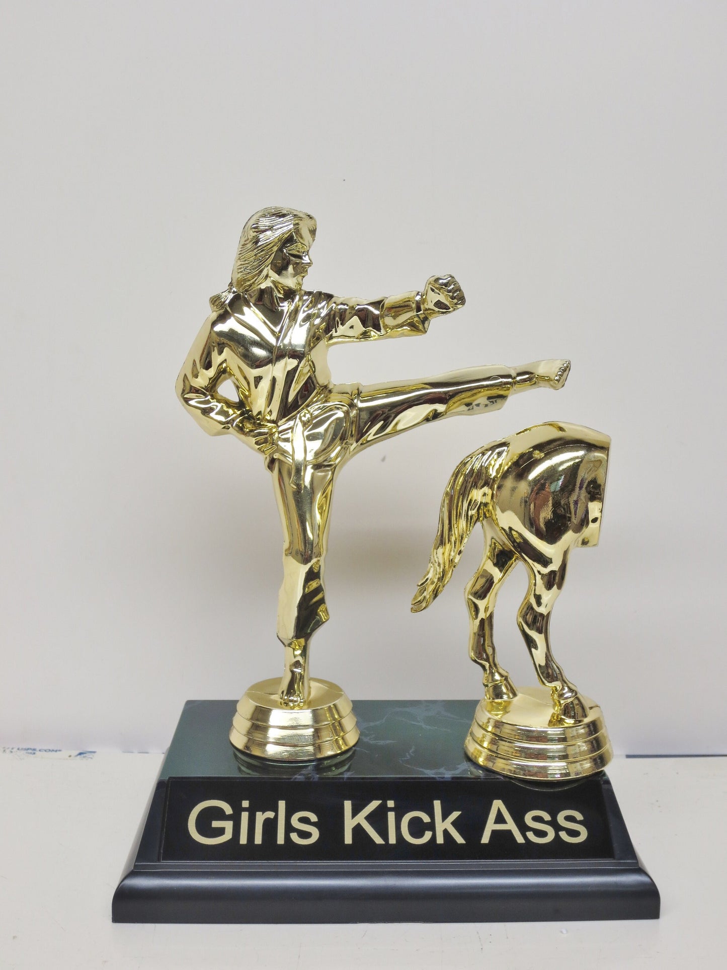 Girls Kick Ass Funny Trophy Karate Trophy Jack Ass Horses Rear Funny Award Gag Gift Inspirational Girl Power Mother's Day Mom Daughter Gift