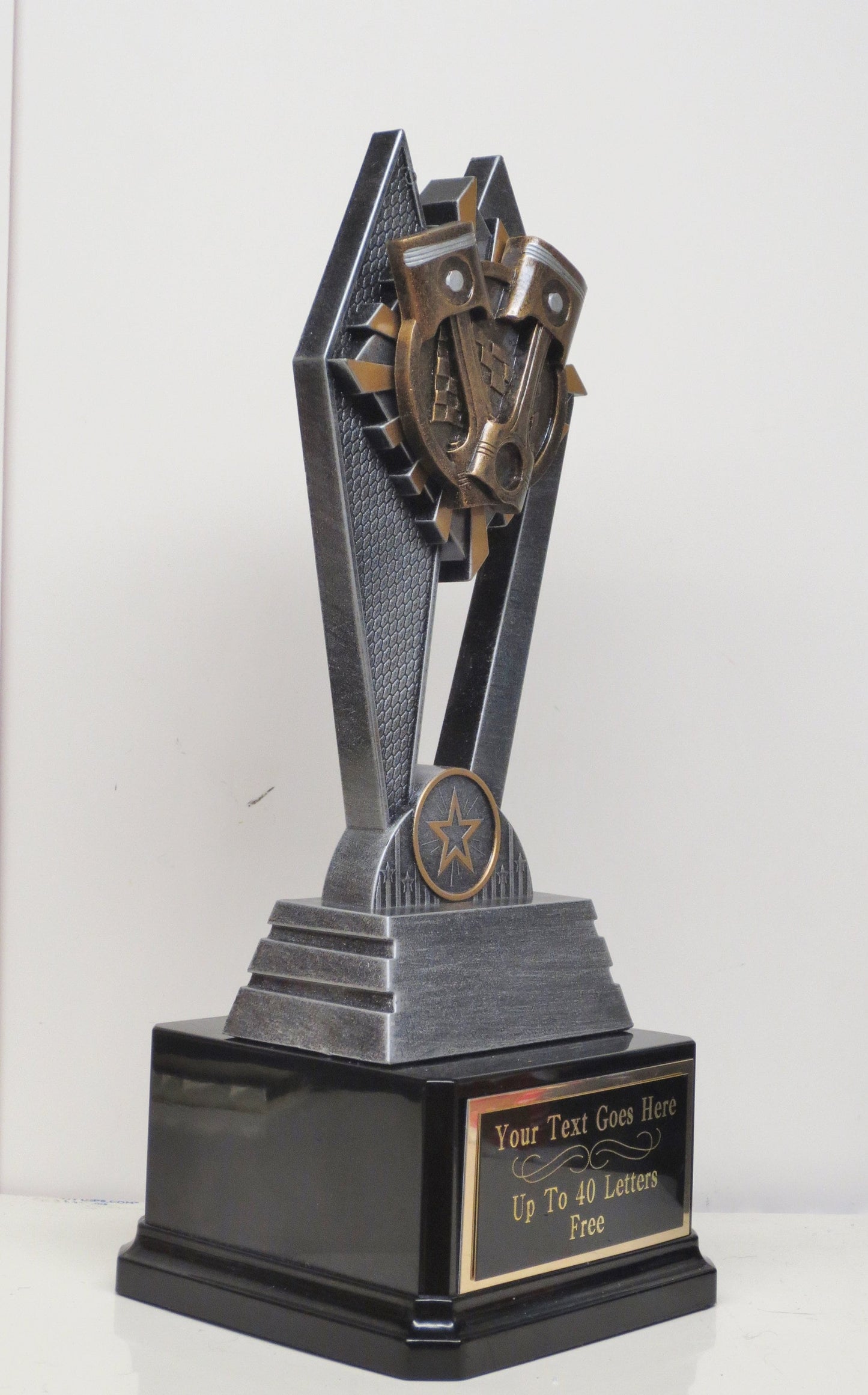 Racing Trophy Car Show Trophy 9.5" Rods & Pistons Hot Rod Trophy Silver Piston Award Winner Best In Show Classic Car Mechanic's Trophy