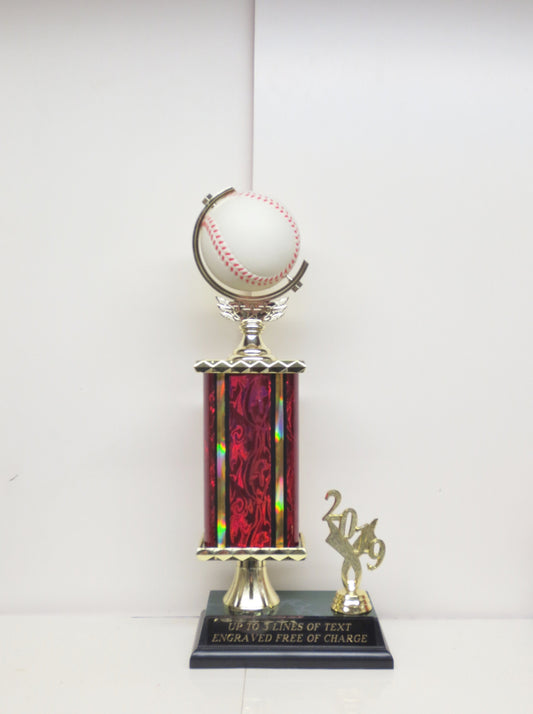 Baseball Trophy League Trophy T Ball Trophy with Spinning Baseball Participation Sports Award Personalized Engraving